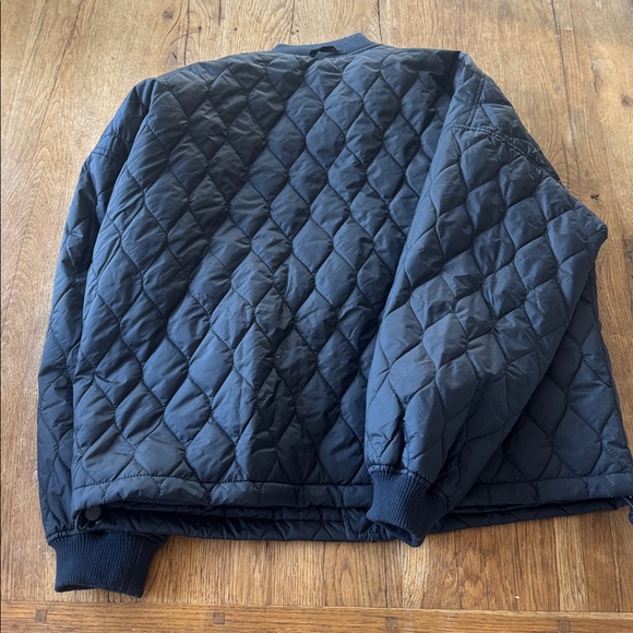 Joylab Navy Quilted Bomber Style Zip Front Jacket Coat Size Medium - Picture 7 of 7